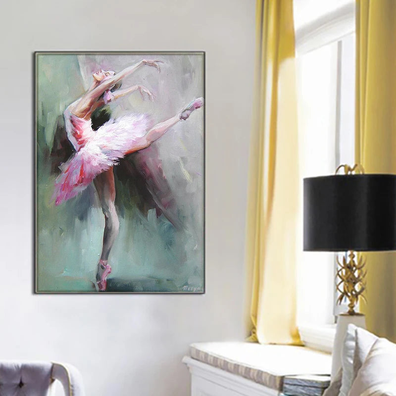 Pintura abstrata de bailarina, posteres e impressões, arte de parede para sala de estar, quadro sem moldura