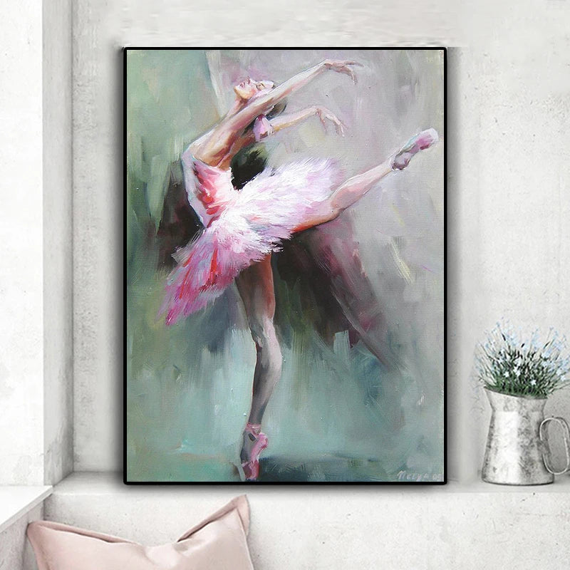 Pintura abstrata de bailarina, posteres e impressões, arte de parede para sala de estar, quadro sem moldura