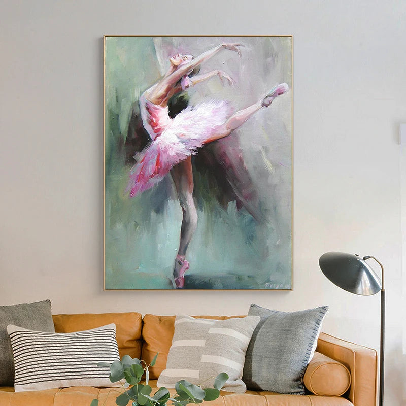 Pintura abstrata de bailarina, posteres e impressões, arte de parede para sala de estar, quadro sem moldura