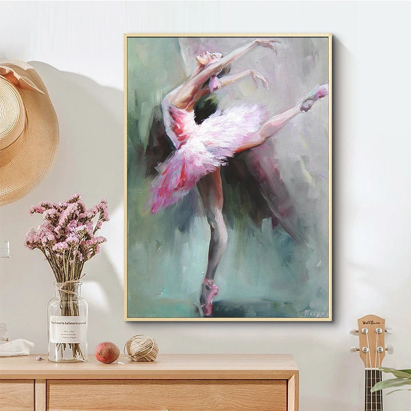 Pintura abstrata de bailarina, posteres e impressões, arte de parede para sala de estar, quadro sem moldura