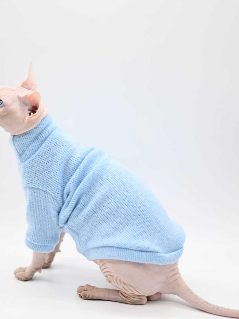 Roupas de gato sem pelos outono e inverno suéter macio roupas de gato esfinge elásticas