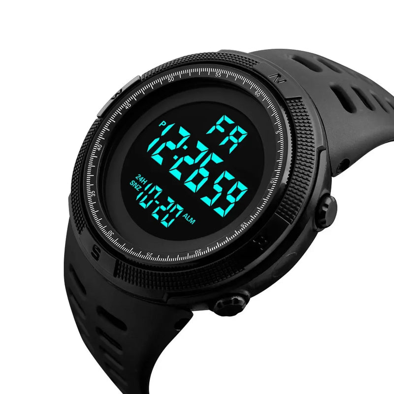 Relógio eletrônico digital masculino esportes brilho 49mm grande mostrador