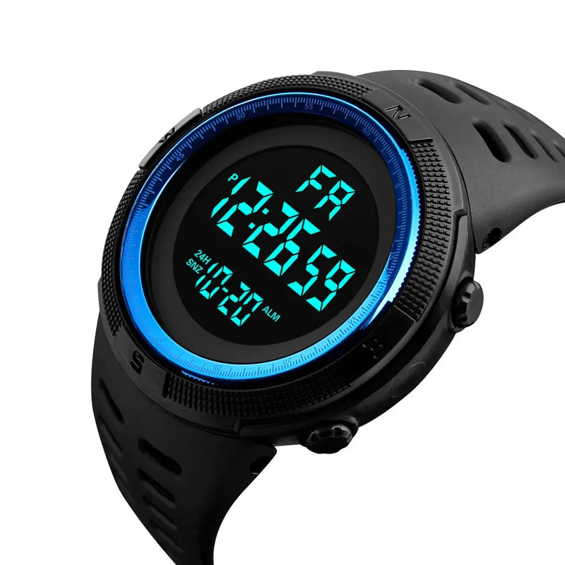 Relógio eletrônico digital masculino esportes brilho 49mm grande mostrador