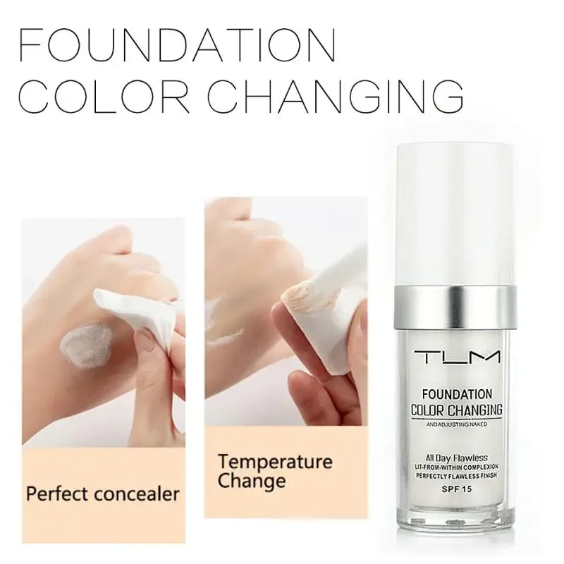 Cosmetics TLM Foundation Magic Color Changing Foundation Liquid Soft Matte Longlasting Hydrating Makeup Base maquiagem Wholesale