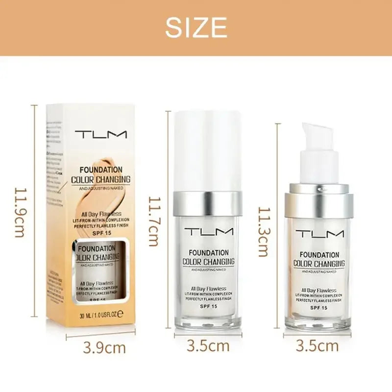 Cosmetics TLM Foundation Magic Color Changing Foundation Liquid Soft Matte Longlasting Hydrating Makeup Base maquiagem Wholesale