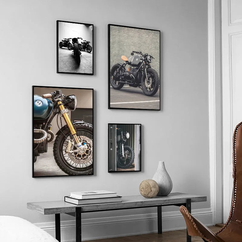 Motorcycle Knight Locomotive Canvas Painting Female Knight Posters and Prints Wall Art Picture for Living Room Home Decor Quadro