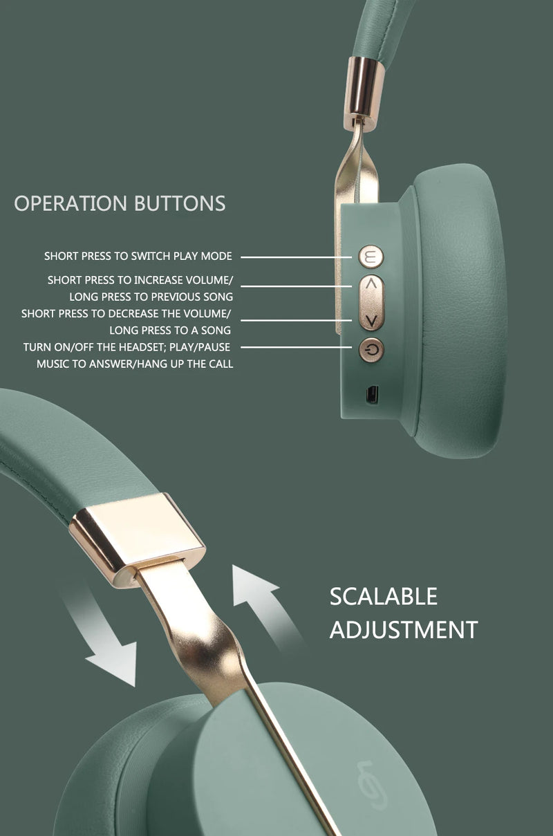 Fones de ouvido bluetooth estéreo de alta qualidade fm/tf/cabo aux com microfone