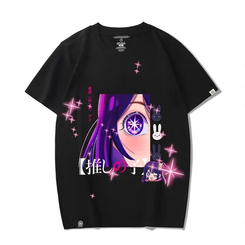 OSHI NO KO Hoshino Ai Anime Camiseta de manga curta feminina, Hoshino Rubii, Kawaii Cartoon Graphic Y2K