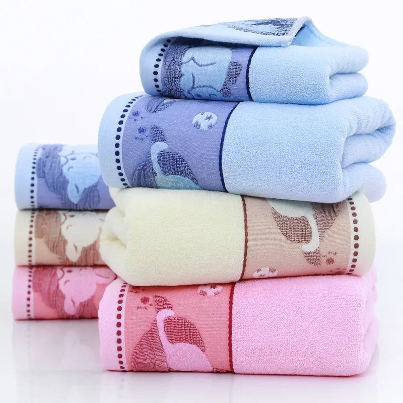 Terry Towel Cute Sleeping Cat Towel Cotton Bath Hand Face Towels Toalha De Banho Three Colors 74*34cm SMMJ