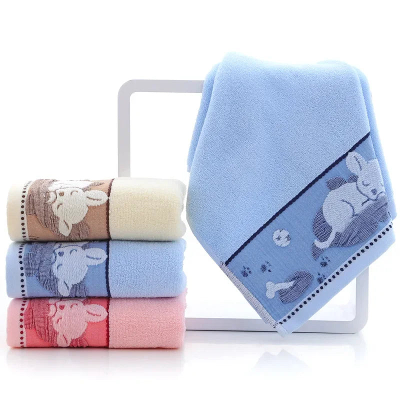 Terry Towel Cute Sleeping Cat Towel Cotton Bath Hand Face Towels Toalha De Banho Three Colors 74*34cm SMMJ