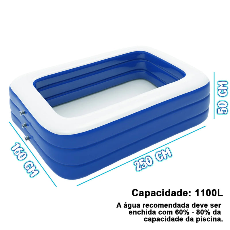 Piscina Inflável 250cm: 1100L