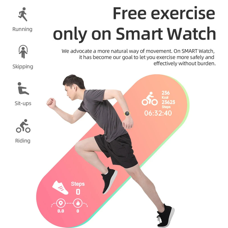 Relógio inteligente freqüência cardíaca pressão arterial esporte smartwatch