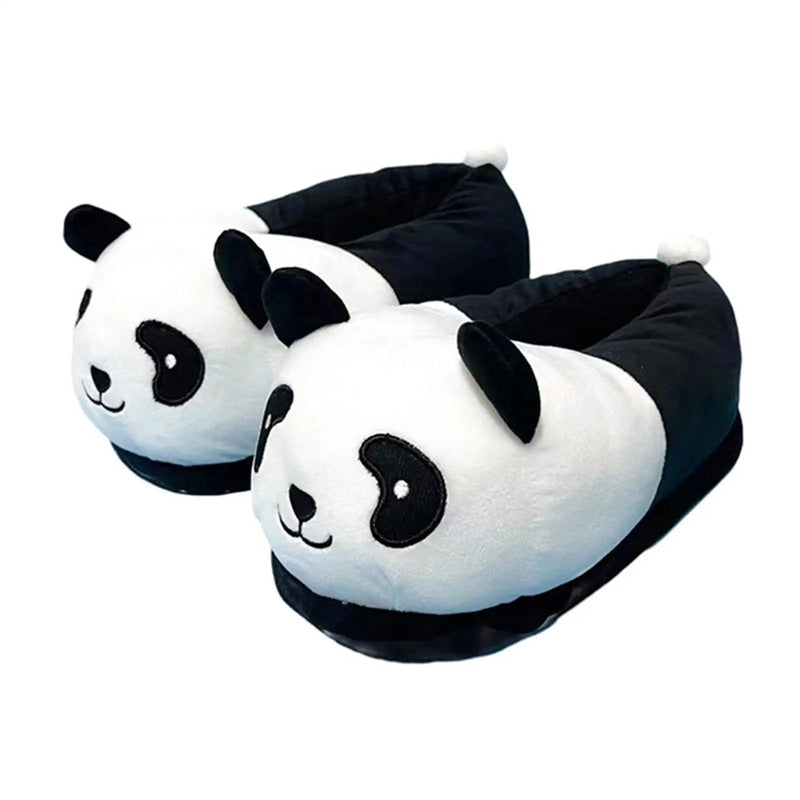 Chinelos de pelúcia unissex , chinelos fofos de panda para inverno, quentes, engraçados, tamanho único