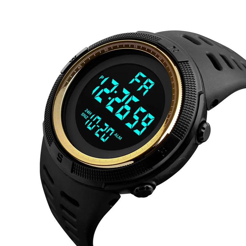 Relógio eletrônico digital masculino esportes brilho 49mm grande mostrador