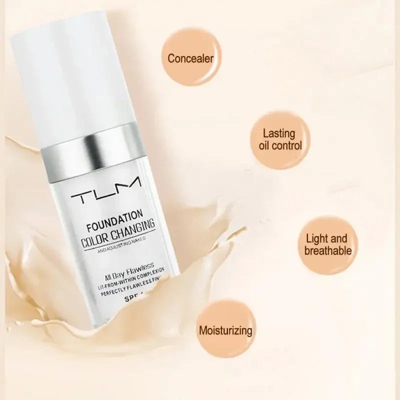 TLM Brighten Concealer Magic Color Changing Foundation Liquid Soft Matte Longlasting Hydrating Makeups Base maquiagem Cosmetics